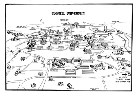 Map: Cornell University Campus Map 1952