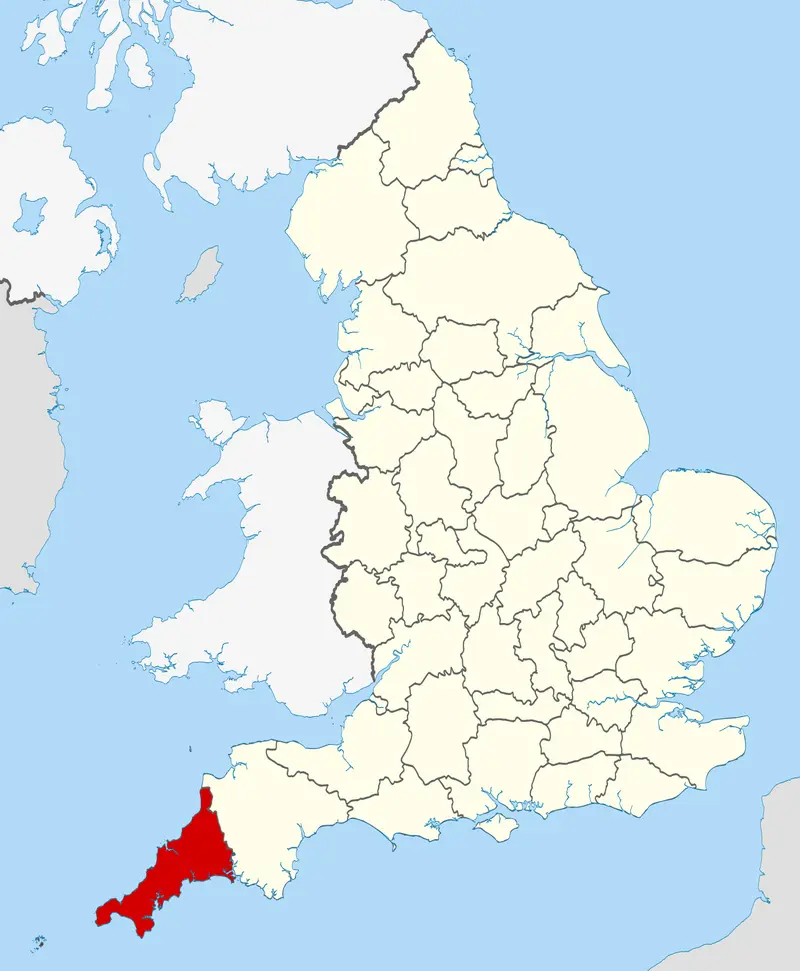 Map: Cornwall Uk Locator Map 2010