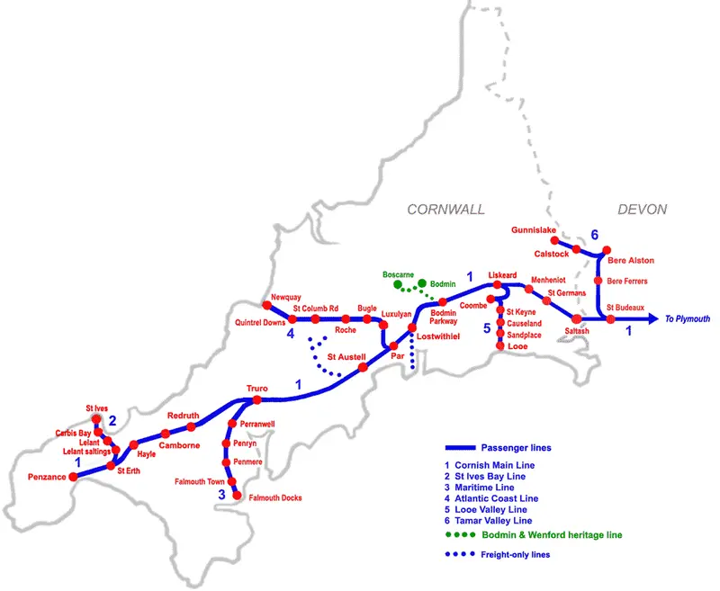 Map: Cornwallrailway Map