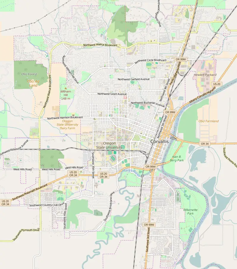 Map: Corvallis, Oregon (OpenStreetMap)