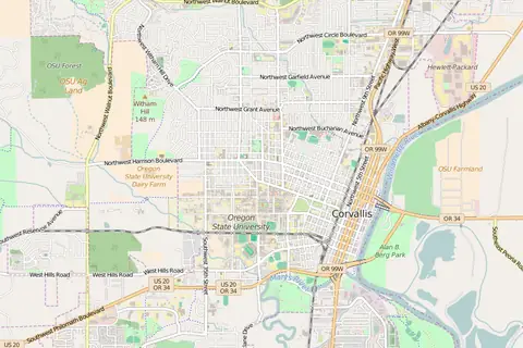 Map: Corvallis, Oregon (OpenStreetMap)