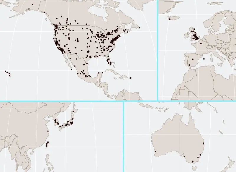 Map: Costco Global Footprint Map (2021)