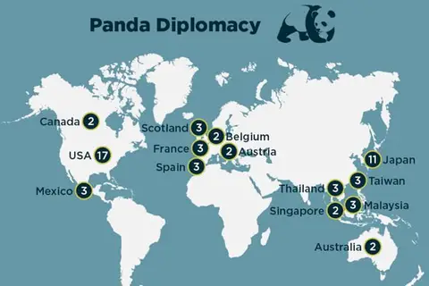 Map: Countries around the world that have Giant Pandas