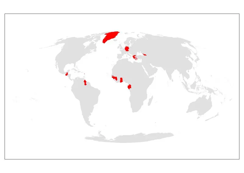 Map: Countries beginning with the letter G