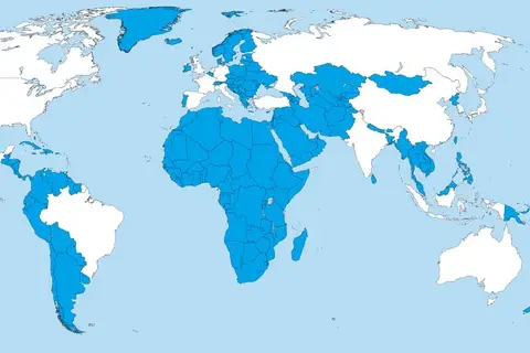Map: Countries with a smaller GDP than the Los Angeles Metropolitan Area. (nominal)