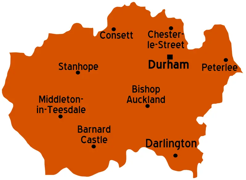 Map: County Durham Map
