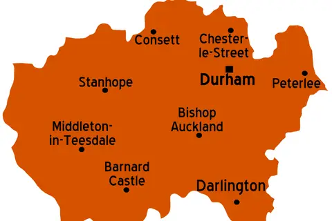Map: County Durham Map