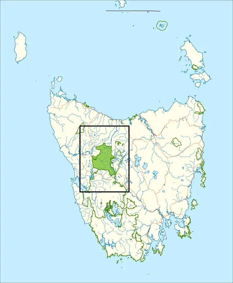 Map: Cradle Mountain Lake St Clair National Park Map