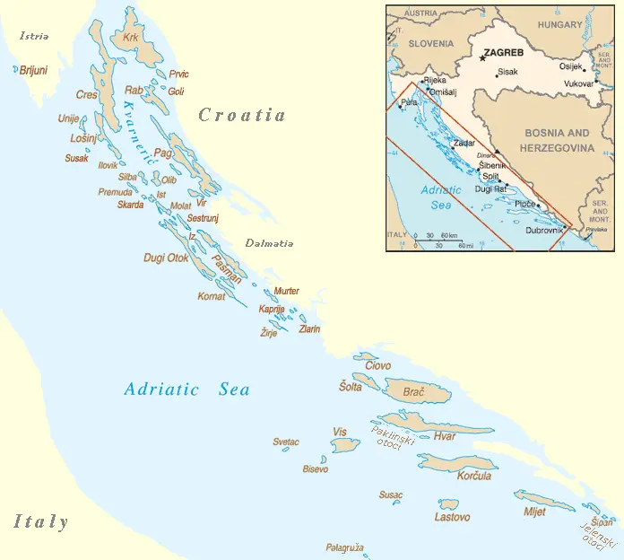 Map: Croatian Islands Map