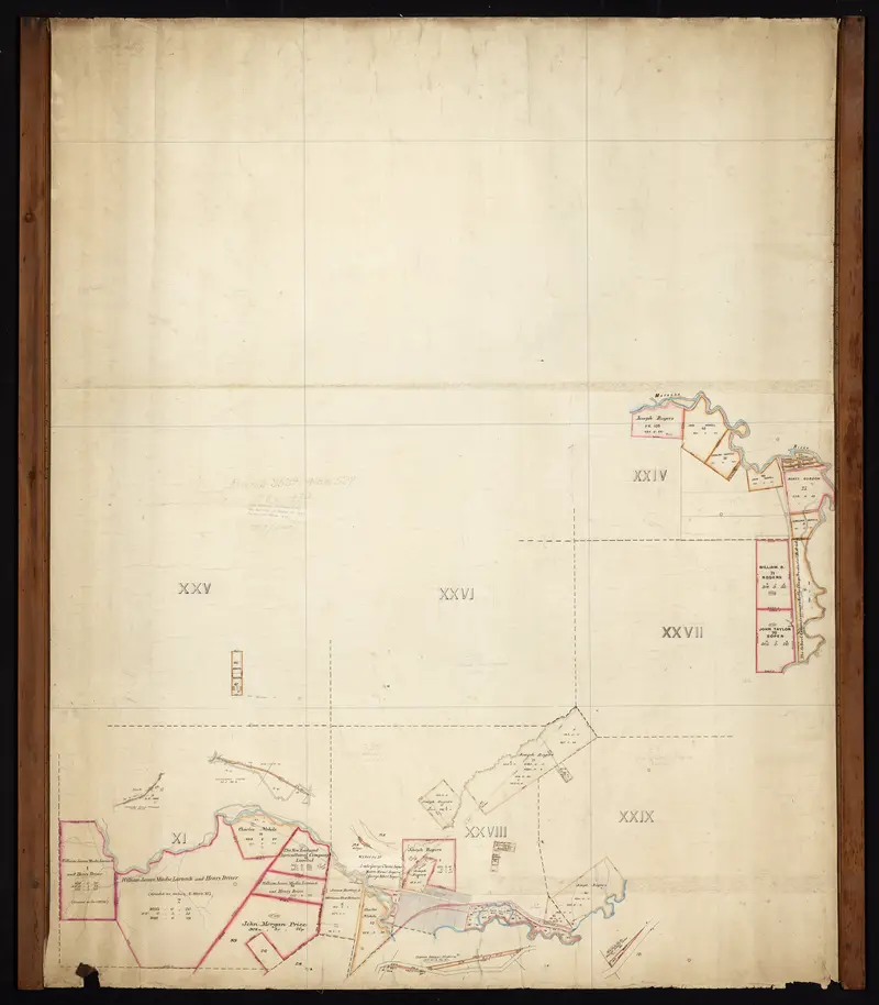 Map: Crown Grant Map Eyre Survey District Blocks Xi Xxiv Xxv Xxvii Xxviii Xxix