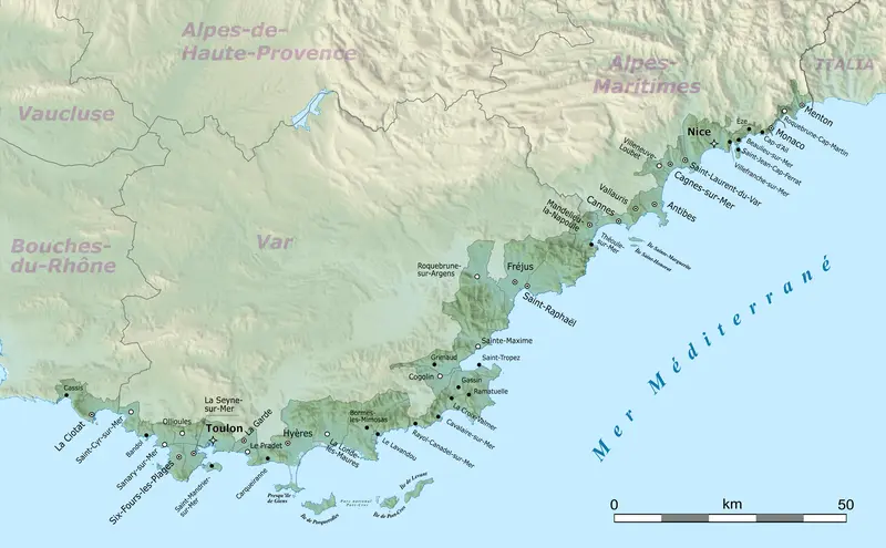 Map: Cte Dazur Map
