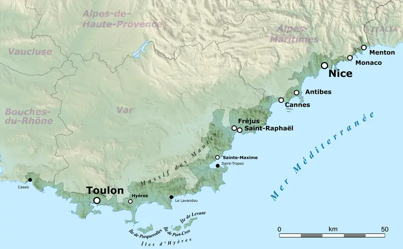 Map: Cte Dazur Overview Map