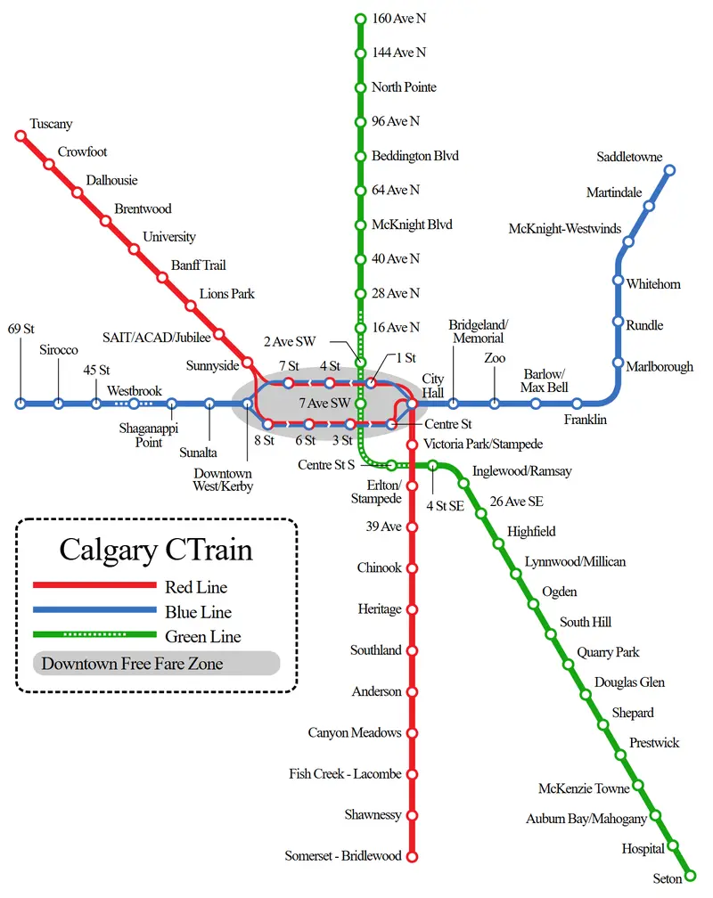 Map: Ctrain Route Map with Gl Schematic