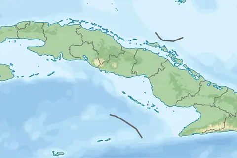 Map: Cuba Physical Map