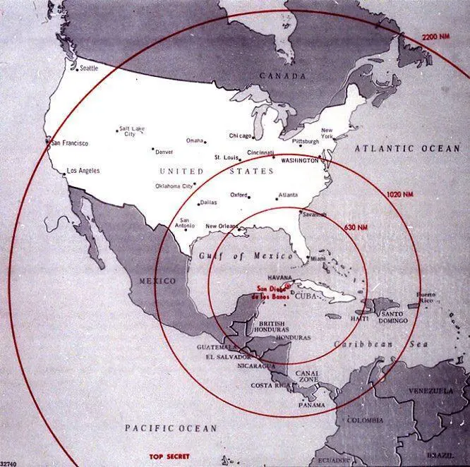 Map: Cuban Crisis Map Missile Range