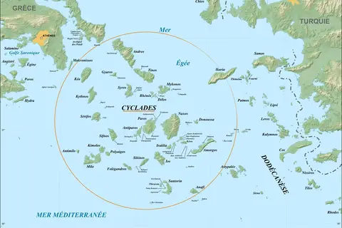 Map: Cyclades Mapfr