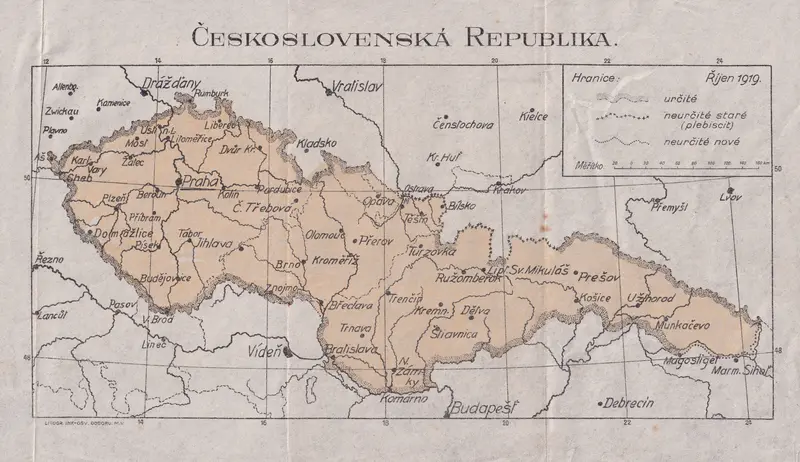Map: Czechoslovak Republic Map 1919
