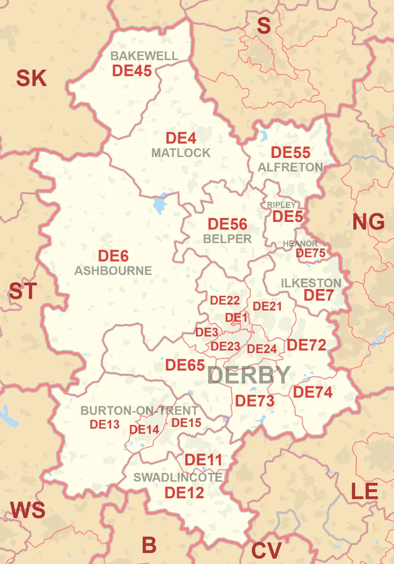 Map: De Postcode Area Map