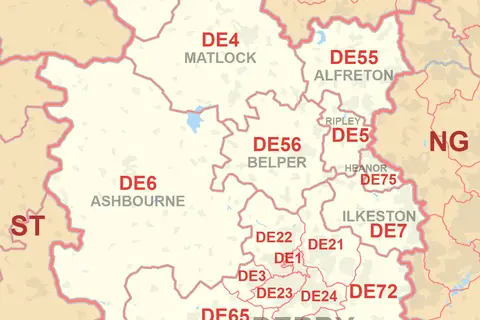 Map: De Postcode Area Map