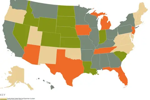 Map: Death investigation in America