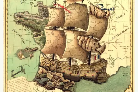 Map: Decorative Map of Revolutionary France, ca. 1795