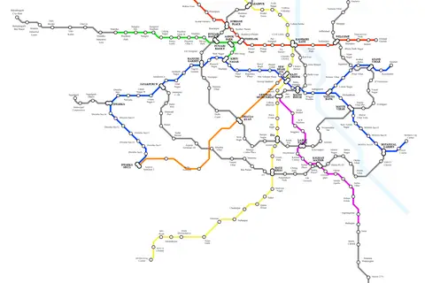Map: Delhi Metro Phase 3 Schematic Route Map