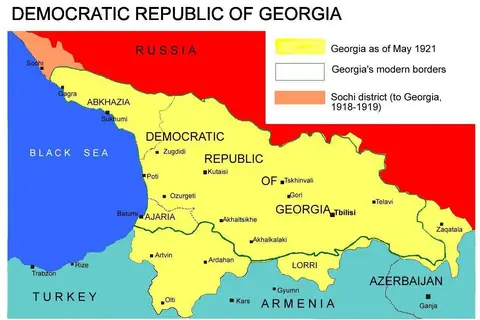 Map: Democratic Republic of Georgia Map