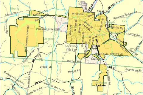 Map: Detailed Map of Jackson Ohio