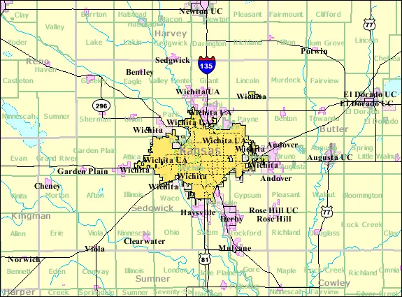 Map: Detailed Map of Wichita Kansas