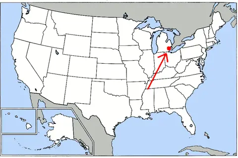 Map: Detroit on Us Map