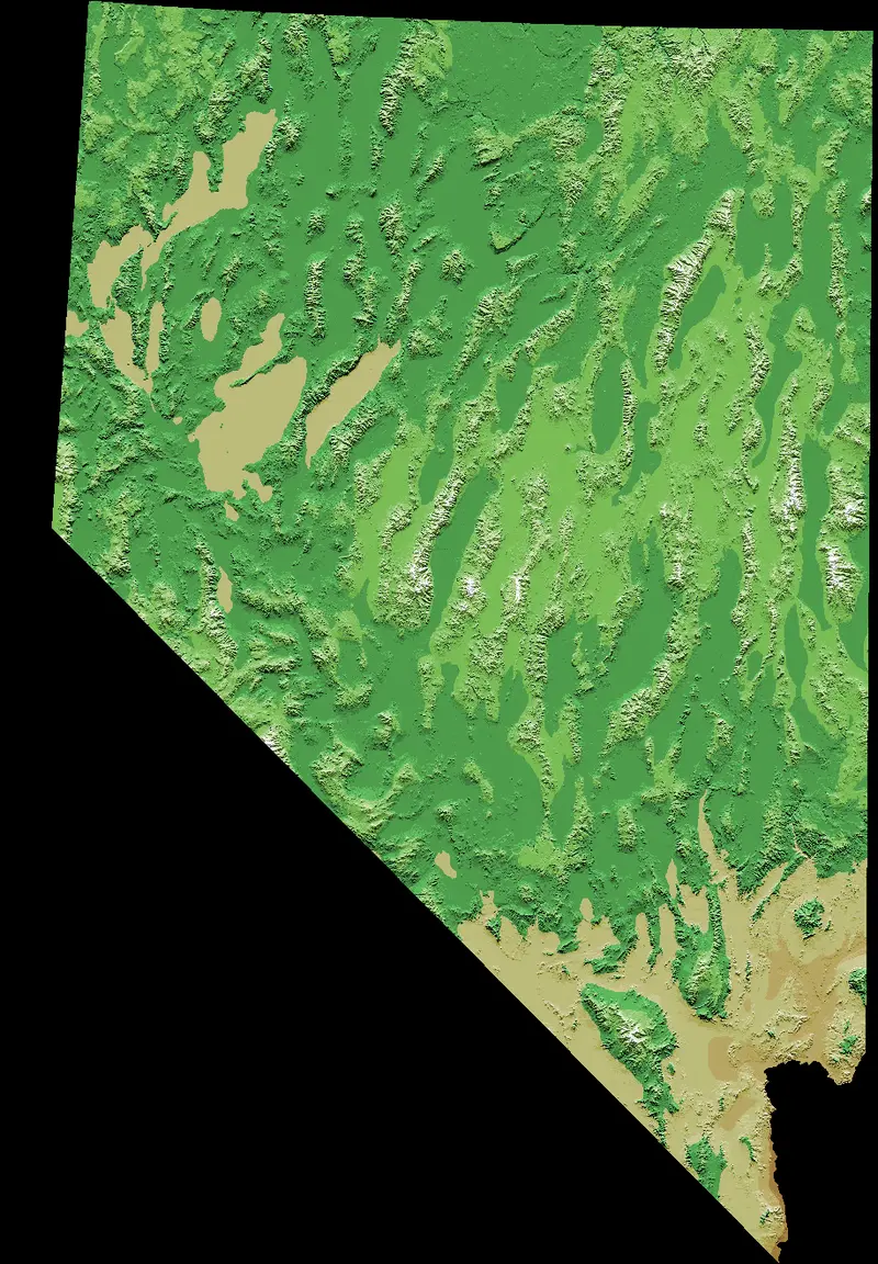 Map: Digitalelevationmapnevada