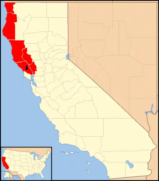 Map: Diocese of Santa Rosa in California Map 1