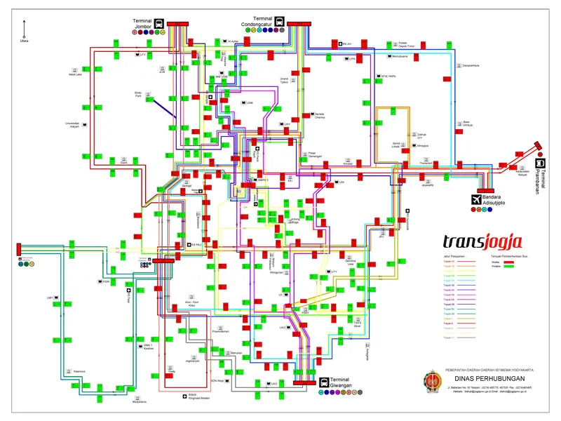 Map: Dishub Transjogja Route Map 2017