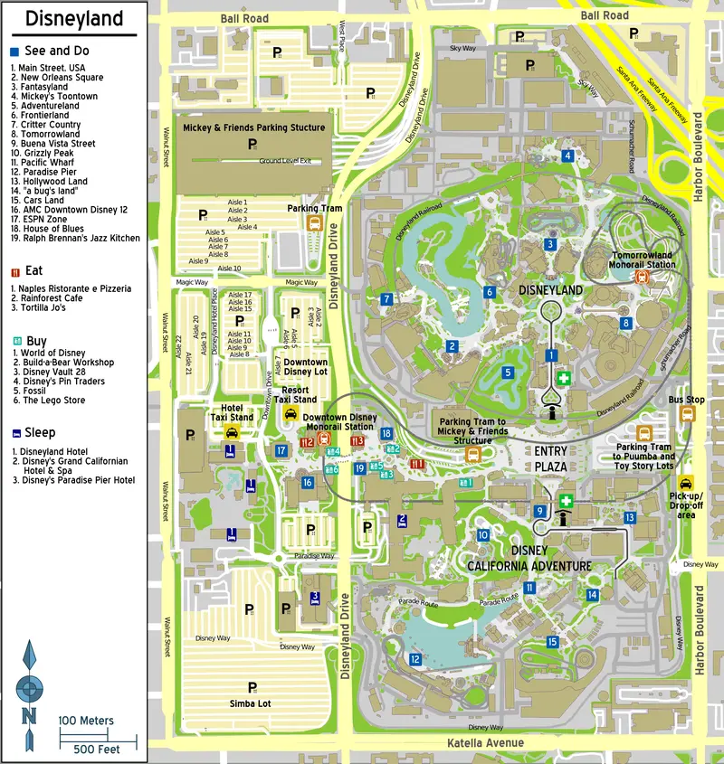 Map: Disneyland Overview Map
