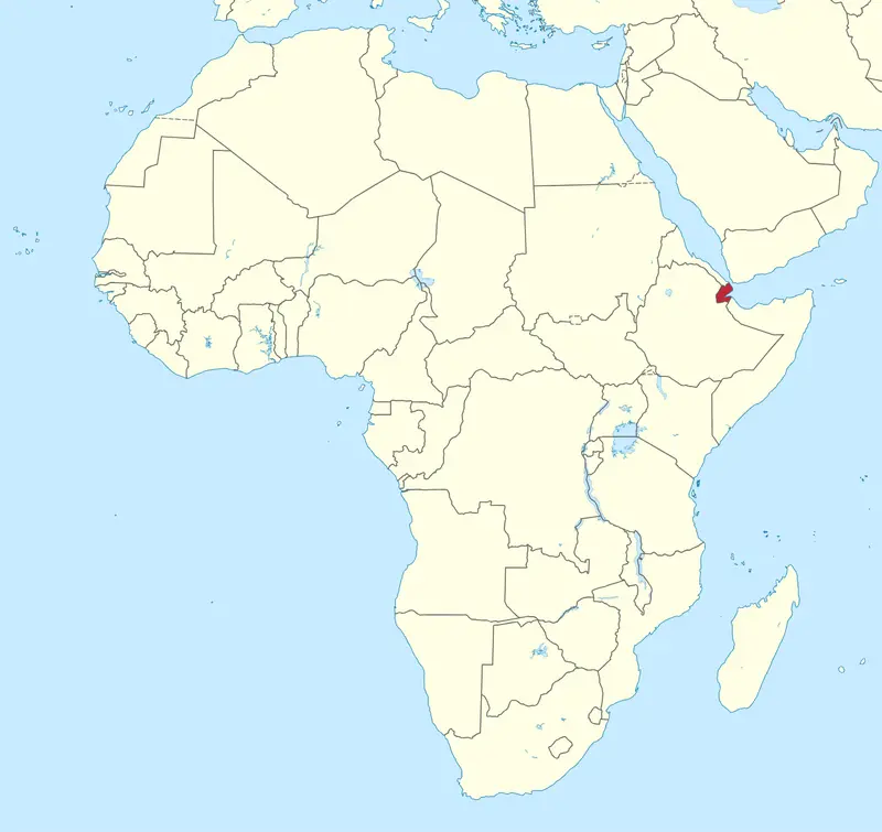 Map: Djibouti in Africa Mini Map Rivers