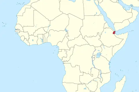 Map: Djibouti in Africa Mini Map Rivers