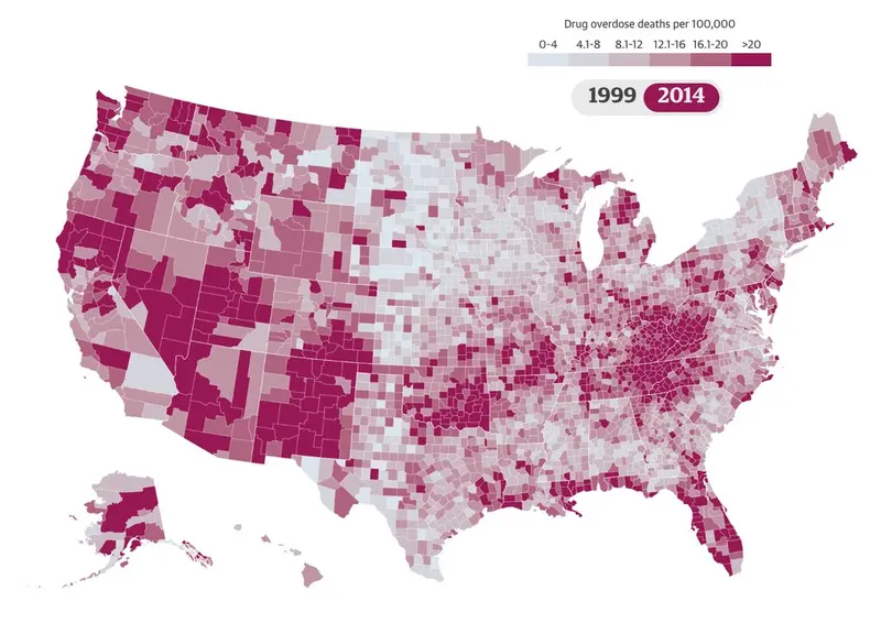 Map: Drug Overdose Deaths in the United States