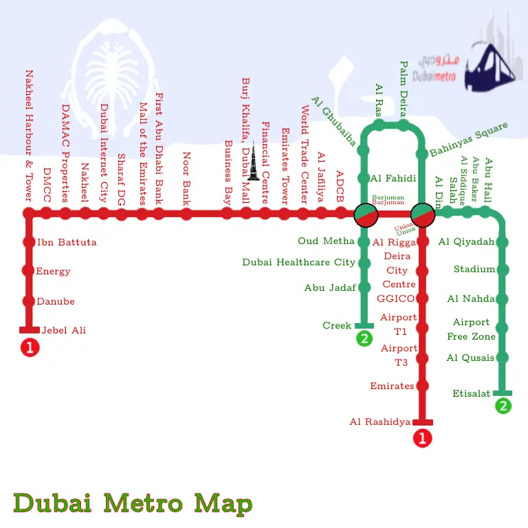 Map: Dubai Metro Map
