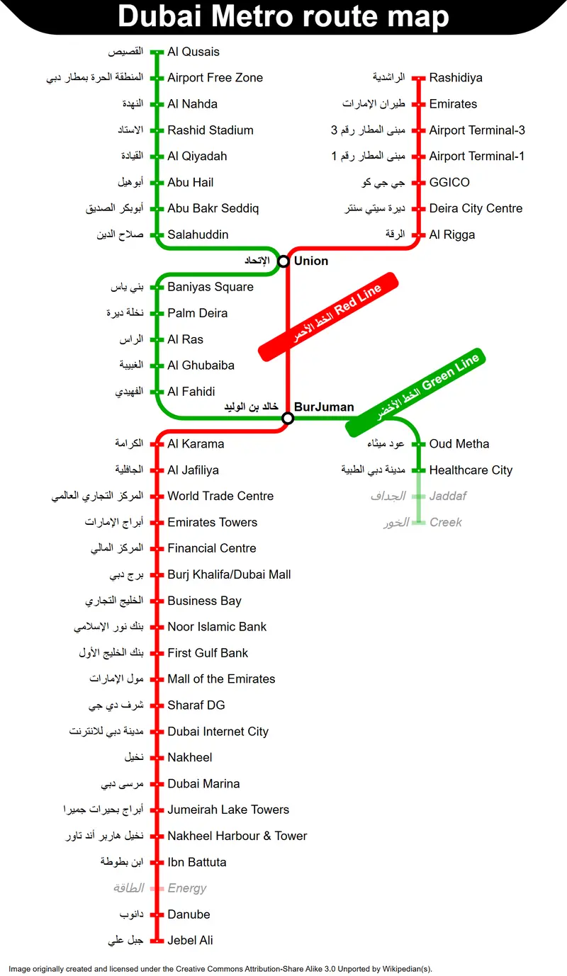 Map: Dubai Metro Map Sb