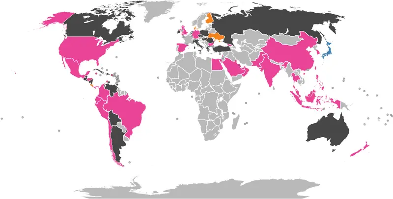Map: Dunkin Donuts World Map