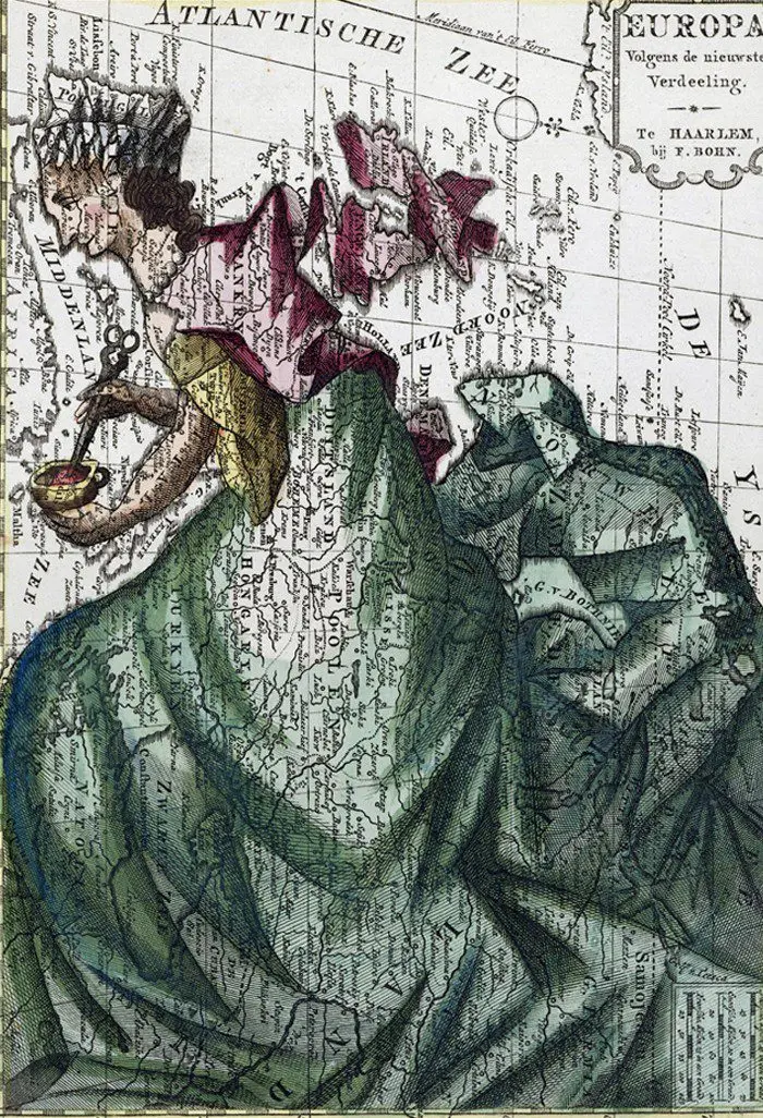 Map: Dutch Map of Europe in the Form of a Woman, 18th (?) Century
