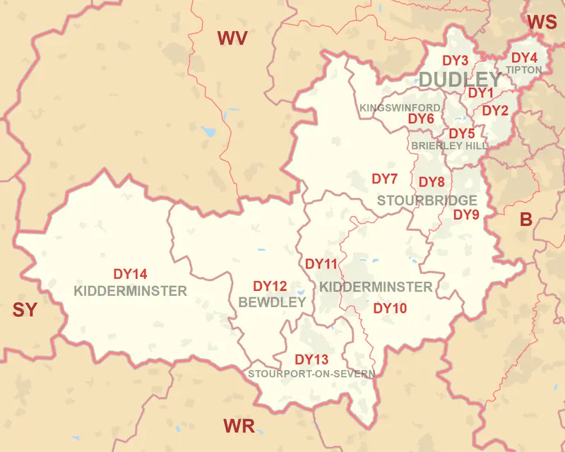 Map: Dy Postcode Area Map