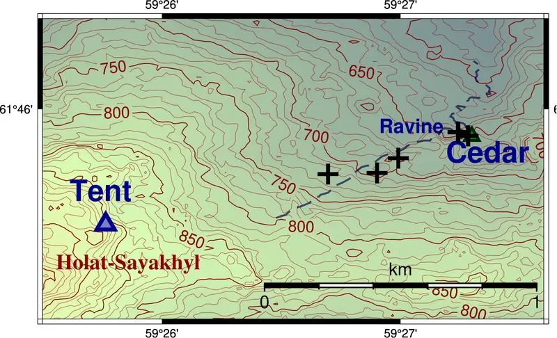 Map: Dyatlov Pass Incident Accurate Fancy Map 2