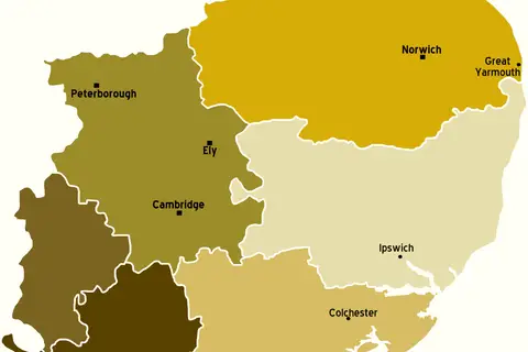 Map: East Anglia Map
