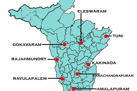 Map: East Godavari District Apsrtc Depot Map