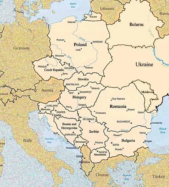 Map: Eastern Europe Map
