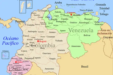Map: Ecuador Colombia Venezuela Map