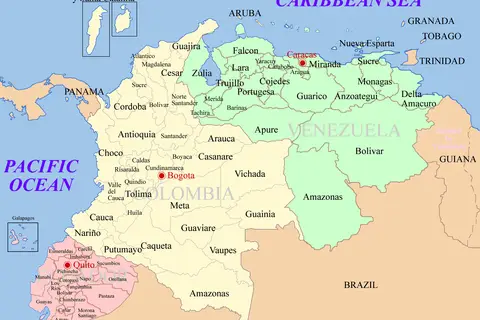 Map: Ecuador Colombia Venezuela Map