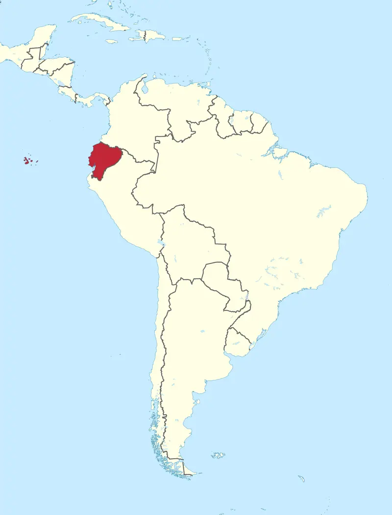 Map: Ecuador in South America Galapagos Islands Mini Map Rivers