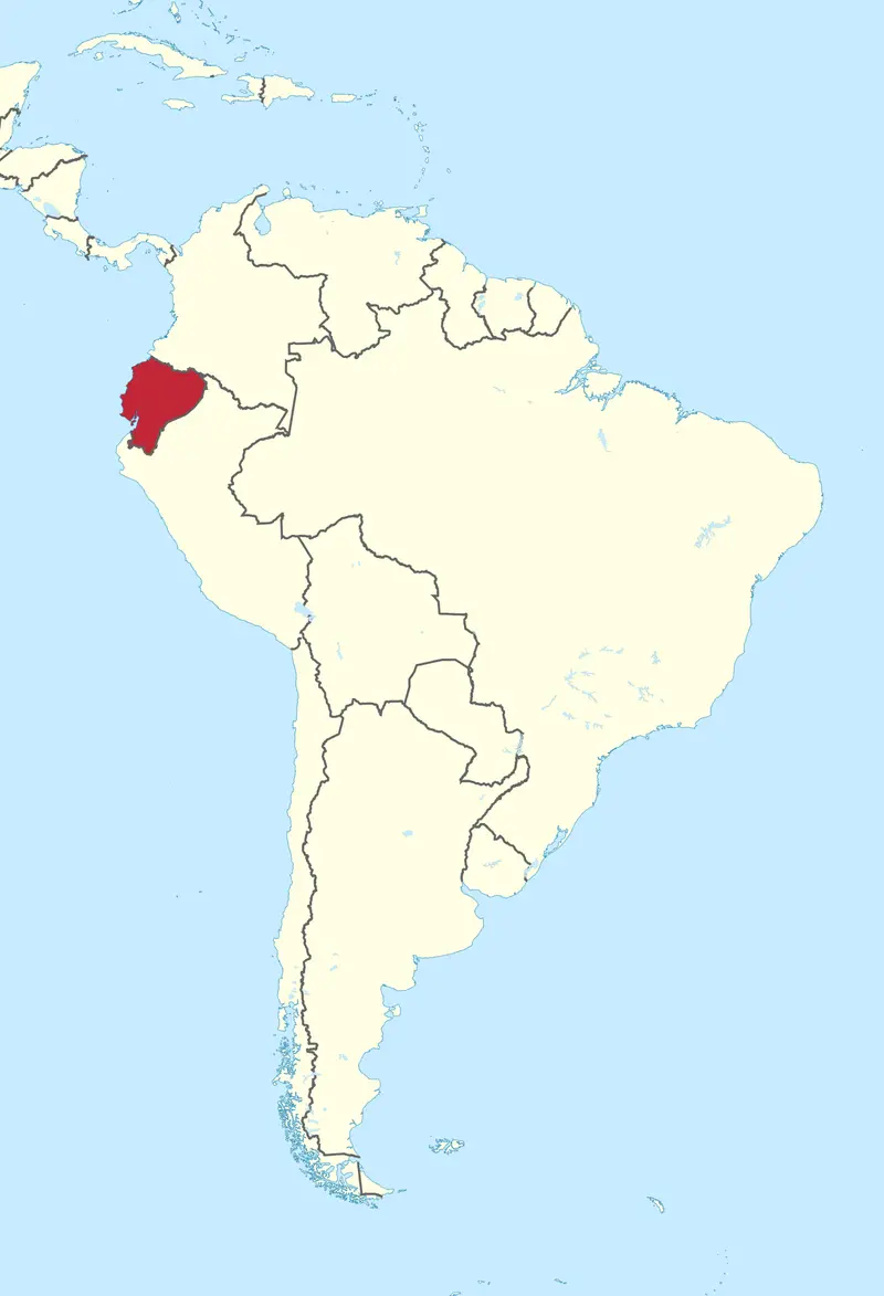 Map: Ecuador in South America Mini Map Rivers